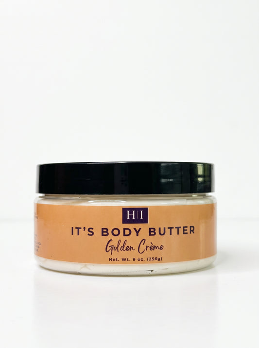 House of Imela Golden Crème Body Butter, 9 oz jar, front label