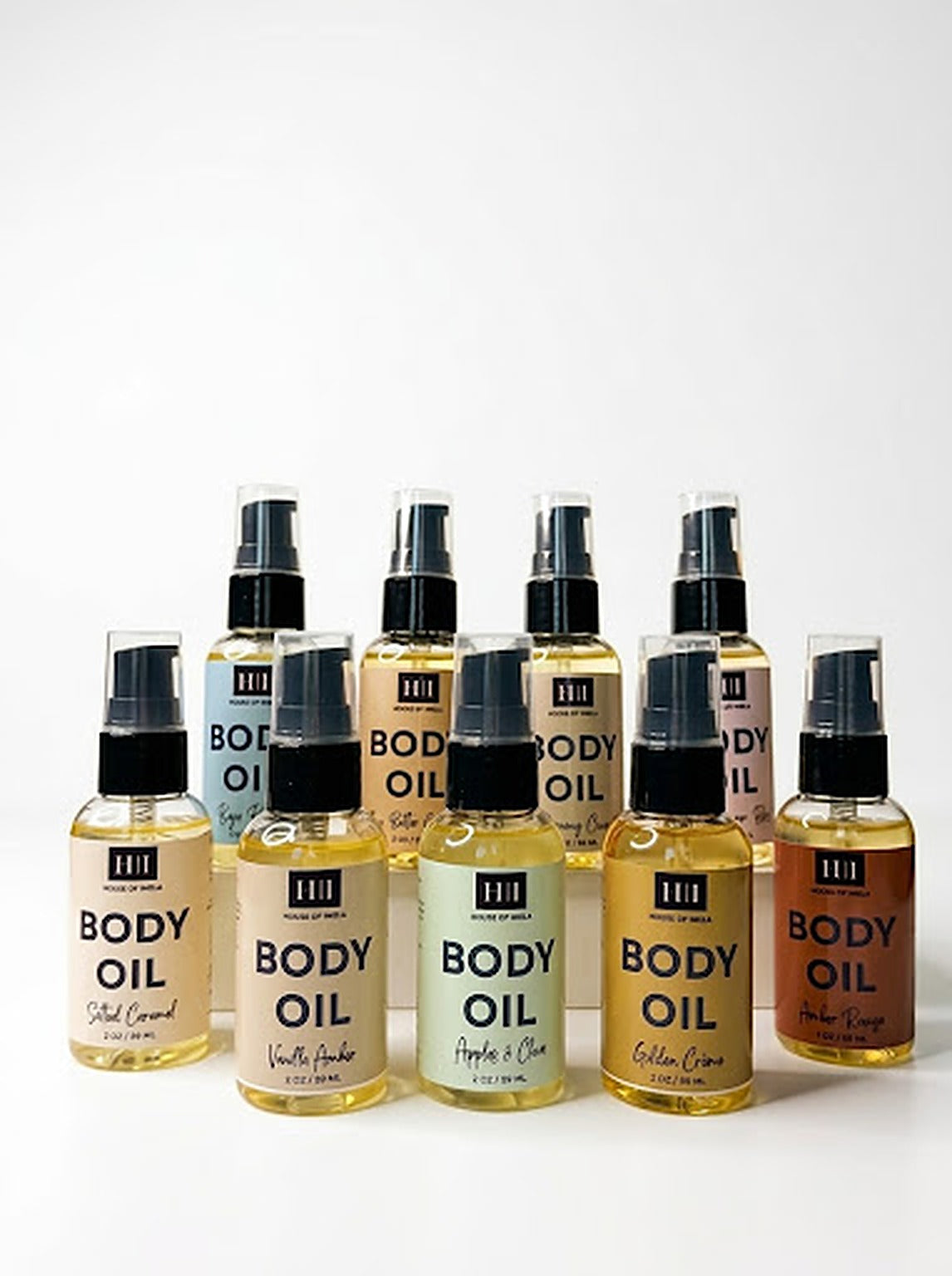 House of Imela Body Oil collection, 2 oz bottles