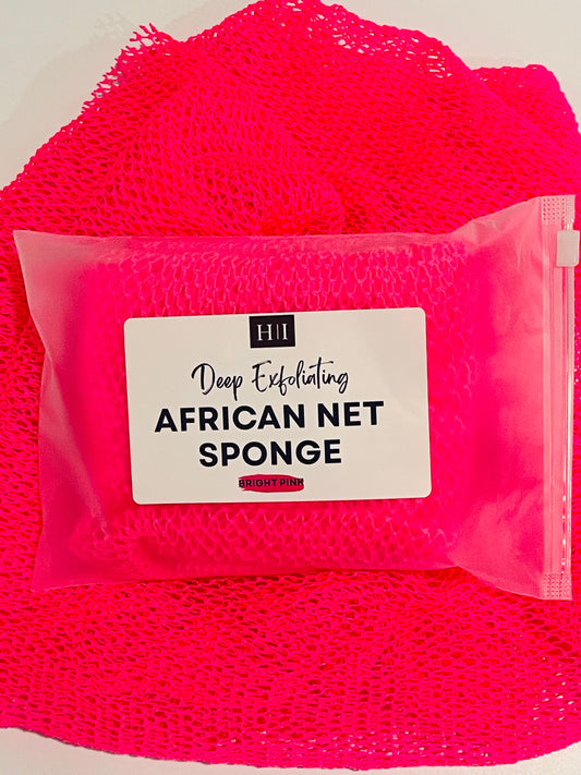 Deep Exfoliating African Net Sponge - Bright Pink
